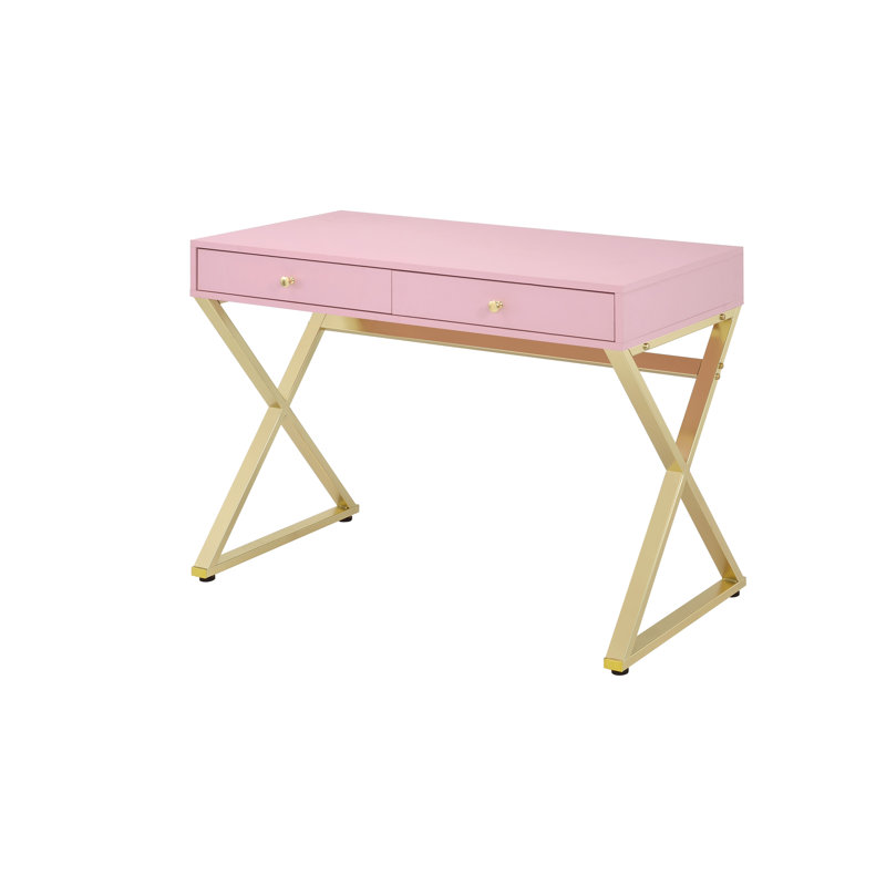 Mercer41 Pink & Gold Desk 92612 Wayfair